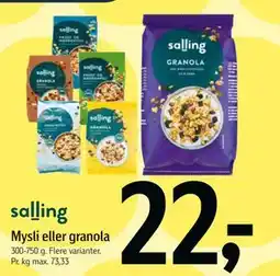 Føtex Mysli eller granola tilbud