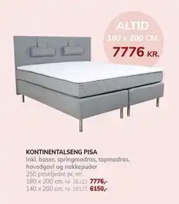 Daells Bolighus KONTINENTALSENG PISA tilbud