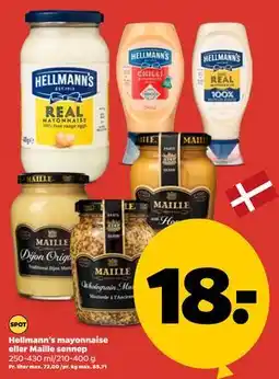 Netto Hellmann's mayonnaise eller Maille sennep tilbud