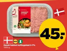 Netto Dansk hakket kyllingekød 3-7% tilbud