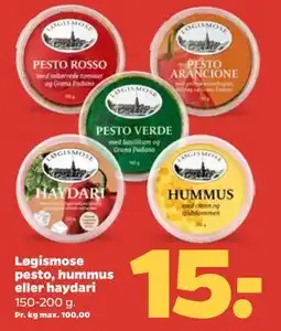 Netto Løgismose pesto, hummus eller haydari tilbud