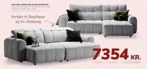 Daells Bolighus SOFA MED CHAISELONG OG RELAXFUNKTION tilbud