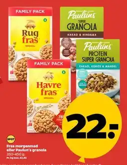 Netto Fras morgenmad eller Paulun's granola tilbud