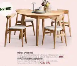 Daells Bolighus COPENHAGEN SPISEBORDSSTOL tilbud