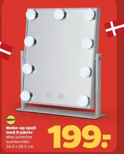 Netto Make-up spejl med 9 pærer tilbud