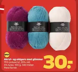 Netto Akryl- og uldgarn med glimmer tilbud