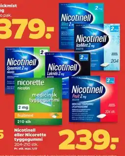 Netto Nicotinell eller Nicorette tyggegummi tilbud