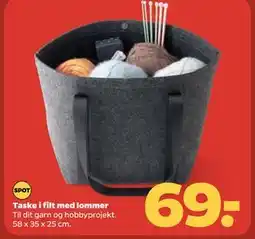 Netto Taske i filt med lommer tilbud