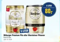 Otto Duborg Bitburger Premium Pils eller Warsteiner Pilsener tilbud