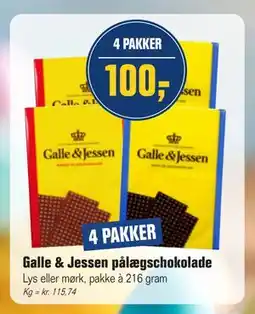 Otto Duborg Galle & Jessen pålægschokolade tilbud