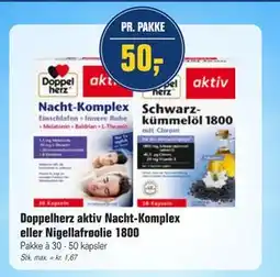 Otto Duborg Doppelherz aktiv Nacht-Komplex eller Nigellafrøolie 1800 tilbud