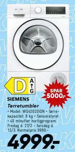 Bilka Siemens tørretumbler tilbud