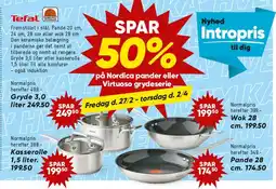 Bilka Tefal pander og gryder (Nordica / Virtuoso) tilbud