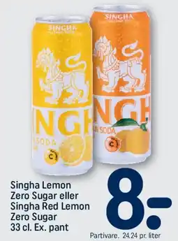 REMA 1000 Singha Lemon Zero Sugar / Singha Red Lemon Zero Sugar tilbud