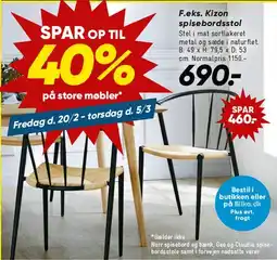 Bilka Møbeltilbud - stole/bord tilbud