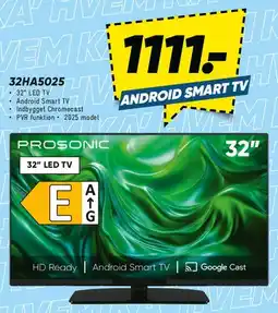 Bilka PROSONIC 32 LED Android Smart TV tilbud