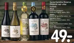 REMA 1000 Santa Carolina Reserva, Chileansk rød- eller hvidvin, 75 cl tilbud