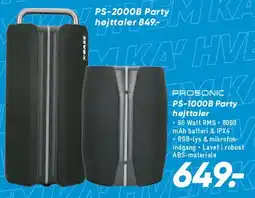 Bilka Prosonic PS-1000B Party højtaler tilbud