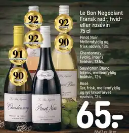 REMA 1000 Le Bon Négociant (fransk rød-, hvid- eller rosévin) tilbud