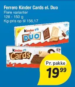 Fakta Tyskland Ferrero Kinder Cards / Duo tilbud