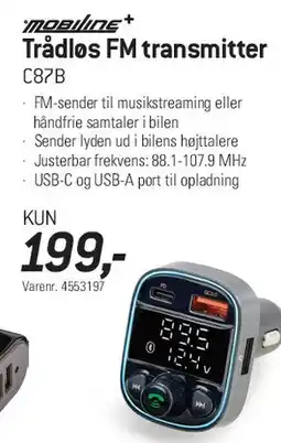 Thansen Trådløs FM transmitter (C87B) tilbud