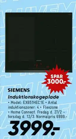Bilka Siemens induktionskogeplade tilbud