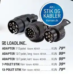 Thansen LOADLINE / stik og adaptere tilbud