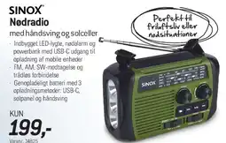 Thansen SINOX Nødradio med håndsving og solceller tilbud