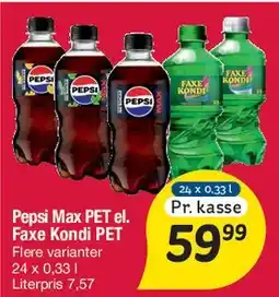 Fakta Tyskland Pepsi Max PET / Faxe Kondi PET (pr. kasse) tilbud