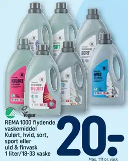 REMA 1000 REMA 1000 flydende vaskemiddel tilbud