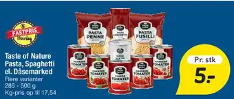 Fakta Tyskland Taste of Nature Pasta tilbud