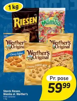Fakta Tyskland Storck Riesen, Mamba & Werther's tilbud