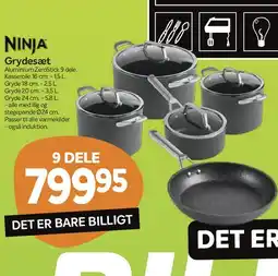 Din Isenkræmmer Ninja grydesæt 9 dele tilbud