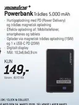 Thansen Powerbank Trådløs 5.000 mAh tilbud