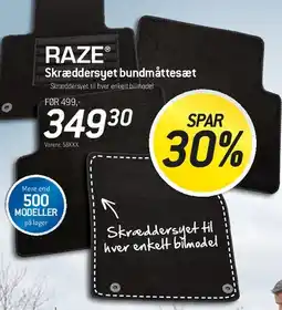 Thansen RAZE Skræddersyet bundmåttesæt tilbud