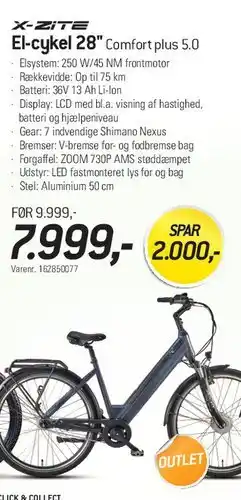Thansen X-ZITE El-cykel 28 Comfort plus 5.0 tilbud