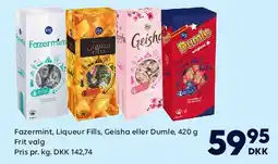 BorderShop Fazermint / Geisha / Dumle (udvalg) tilbud