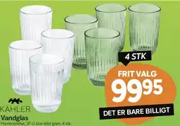 Din Isenkræmmer Kähler Vandglas (4 stk) tilbud