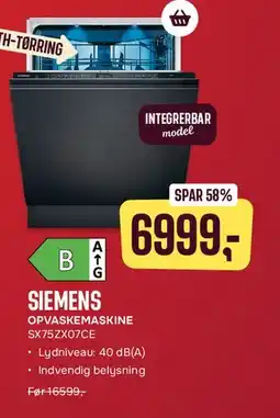 Skousen Siemens opvaskemaskine tilbud