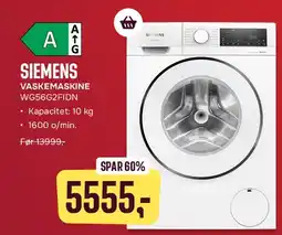 Skousen SIEMENS VASKEMASKINE tilbud