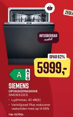 Skousen Siemens opvaskemaskine SN63EX22CE tilbud