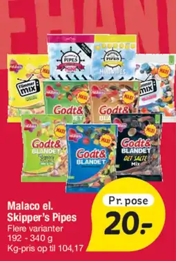 Fakta Tyskland Malaco el. Skipper's Pipes tilbud