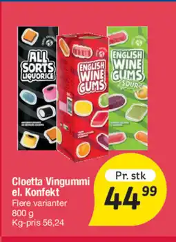 Fakta Tyskland Cloetta Vingummi el. Konfekt tilbud