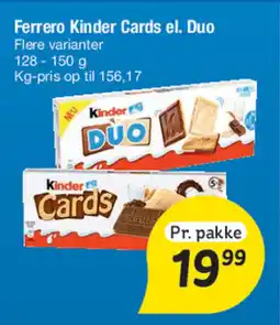 Fakta Tyskland Ferrero Kinder Cards el. Duo tilbud