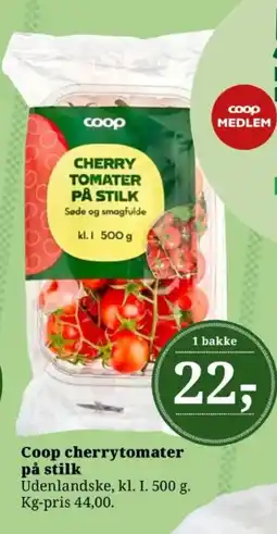 Dagli'Brugsen Coop cherrytomater på stilk tilbud