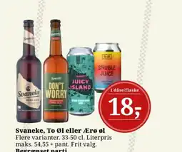 Dagli'Brugsen Svaneke, To Øl eller Ærø øl tilbud