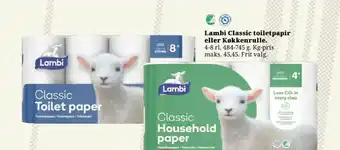Dagli'Brugsen Lambi Classic toiletpapir eller Køkkenrulle. tilbud