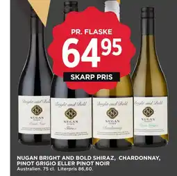 MENY Nugan bright and bold shiraz, chardonnay, pinot grigio eller pinot noir tilbud