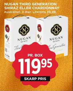 MENY Nugan third generation shiraz eller chardonnay tilbud