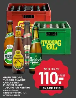 MENY Grøn tuborg, tuborg classic, carlsberg pilsner eller tuborg påskebryg tilbud
